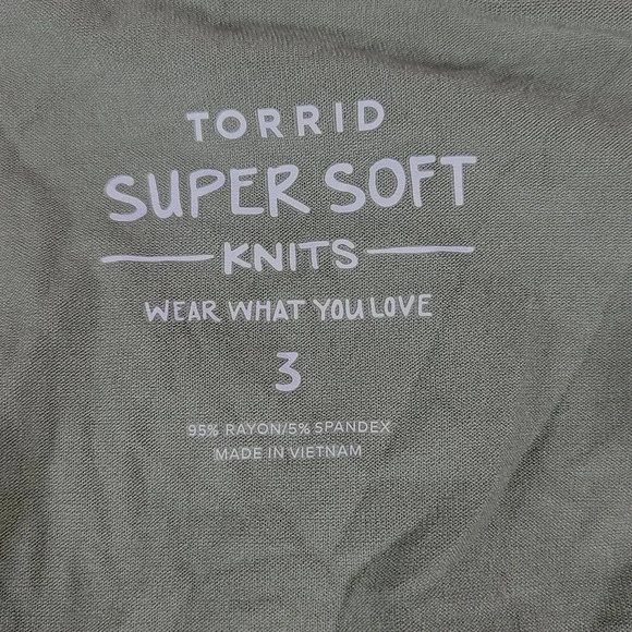 Torrid Lattice Ruffle Sleeve Tank Top Women's Size 3X Jade Green Super Soft - Picture 4 of 4